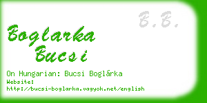 boglarka bucsi business card